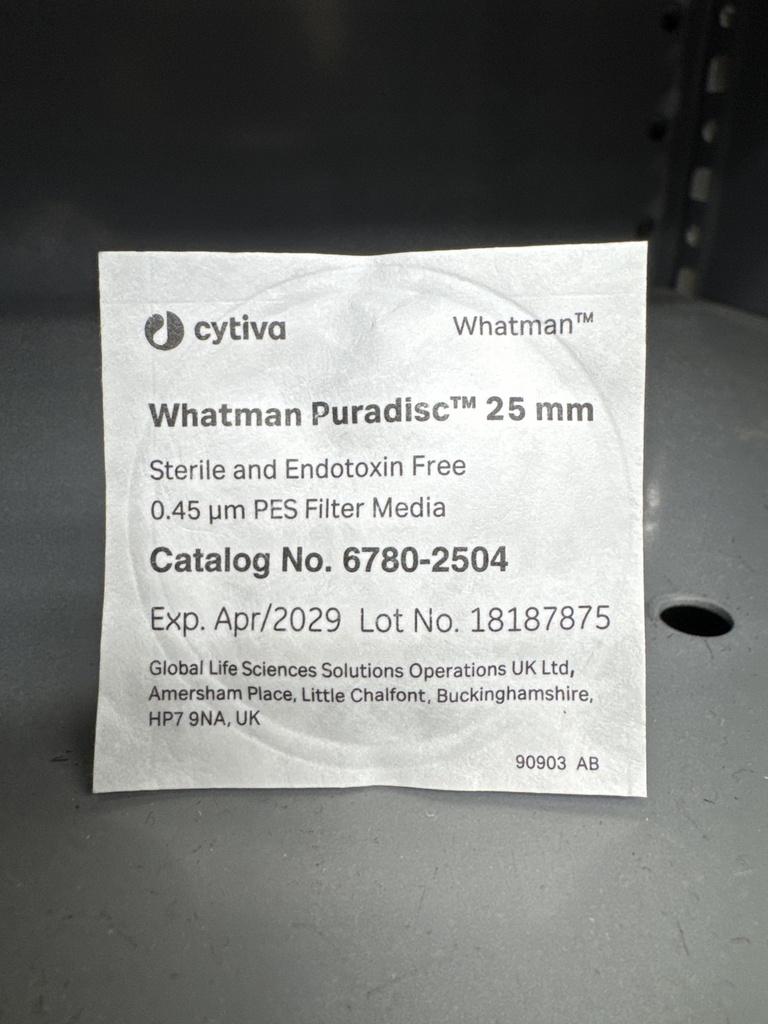 FILTER, SYRINGE 25 MM 0.45UM P